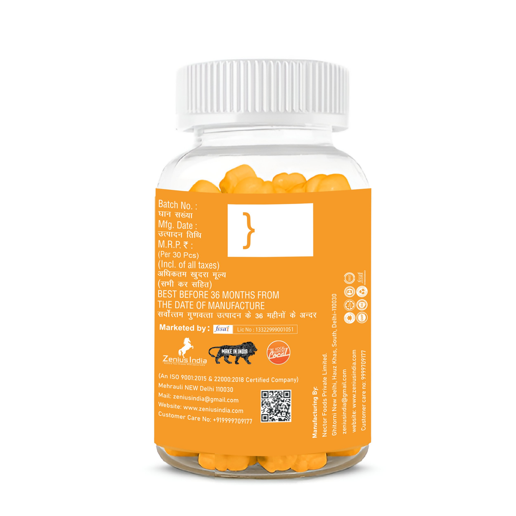 Zenius Vitamin C Orange Gummies for Skin and Hair Health | Grocsy
