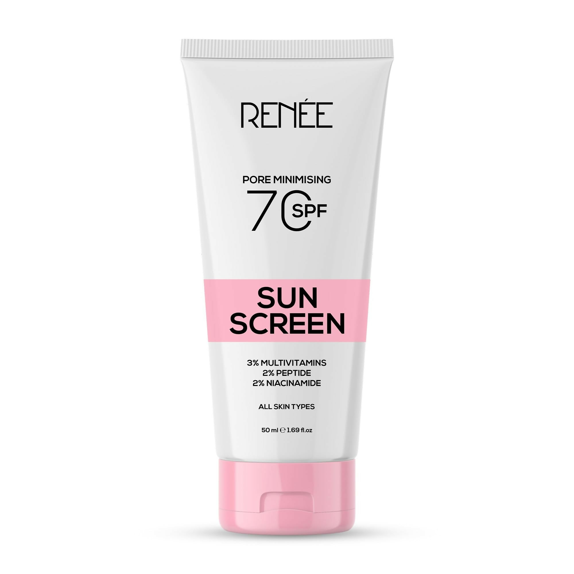 Renee Pore Minimizing Sunscreen SPF 70 With 2% Niacinamide, 2% Peptide & 3% Multivitamins | Grocsy