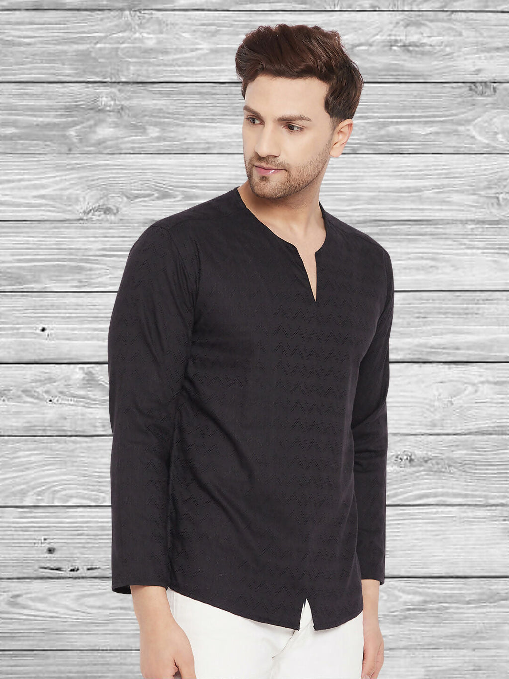 Even Apparels Men's Rayon Black Kurta | Grocsy