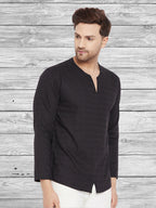 Even Apparels Men's Rayon Black Kurta | Grocsy