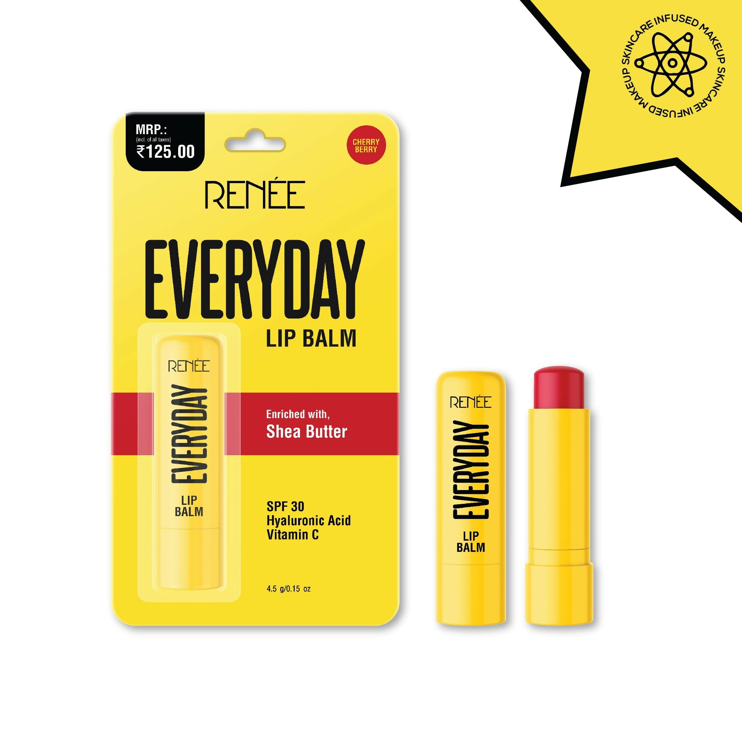 Renee Everyday Tinted Lip Balm - Cherry Berry, Moisturizes & Protects with SPF 30 | Grocsy