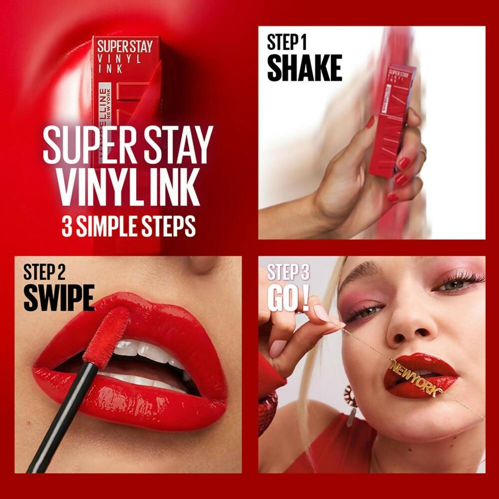Maybelline New York Super Stay Vinyl Ink Liquid Lipstick, Instant Shine Lasts Up To 16H - 20 Coy | Grocsy