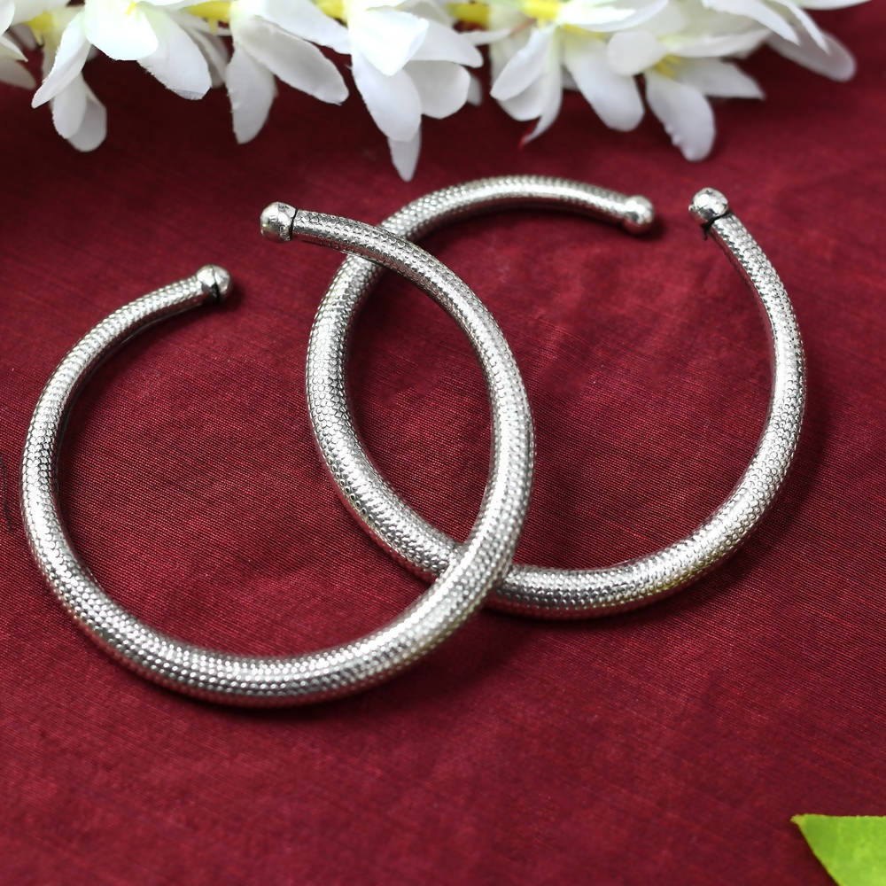 Mominos Fashion Kamal Johar Oxidised Silver Anklets | Grocsy