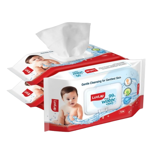 LuvLap Paraben Free 99% Pure Water Nourishing Baby Wipes, with Fliptop Lid | Grocsy