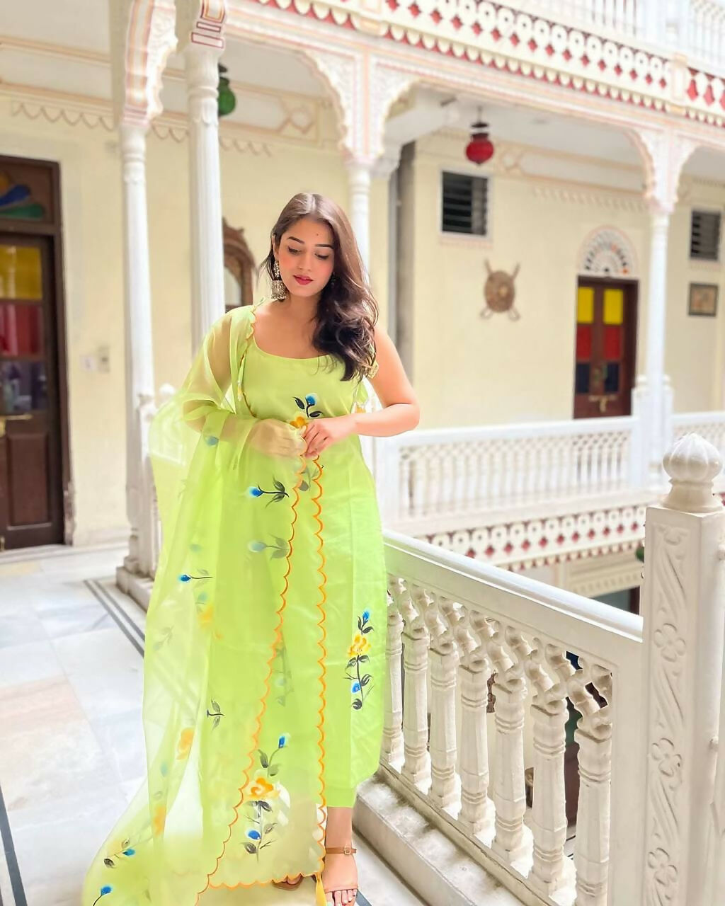 The52 Lemons Women's Gorgeous Printed Viscose Fabric Straight Kurta Pant with Dupatta Set | Grocsy