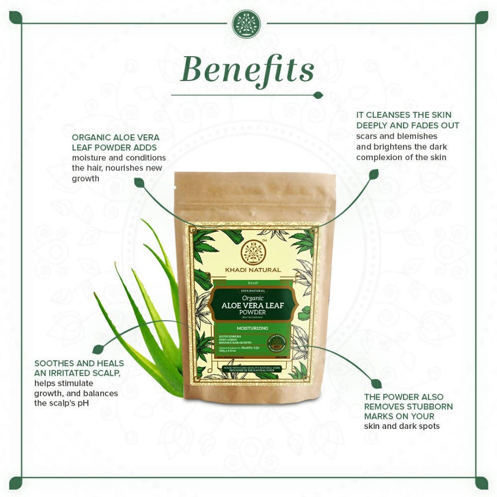 Khadi Natural Organic Aloe Vera Leaf Powder | Grocsy