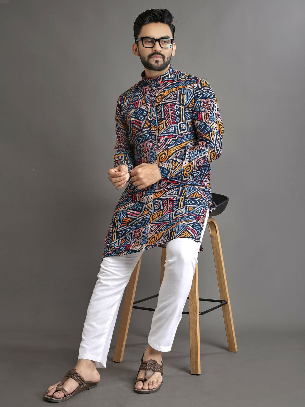 Anaita Multicolor Printed Cotton Straight Kurta | Grocsy