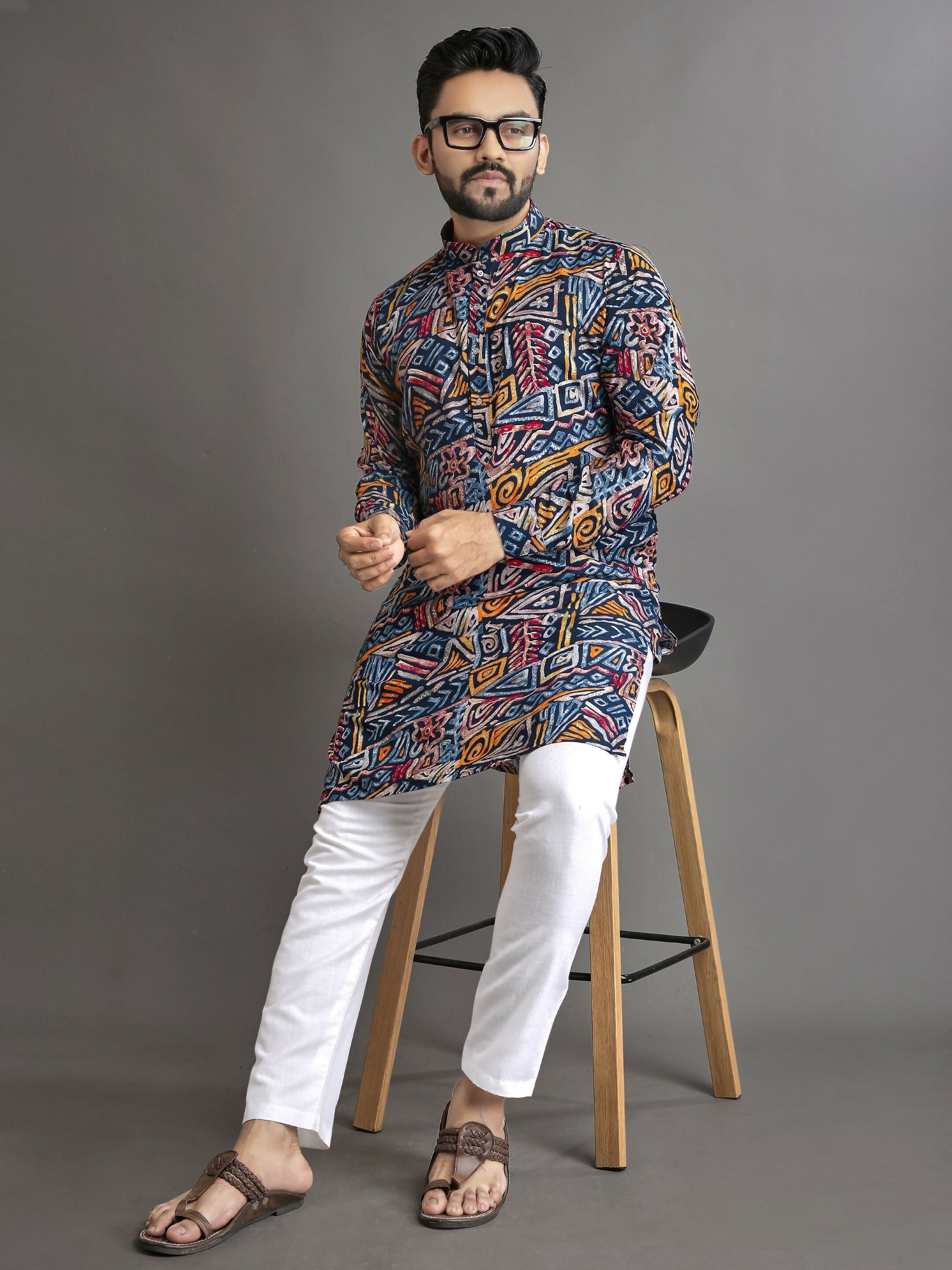 Anaita Multicolor Printed Cotton Straight Kurta | Grocsy