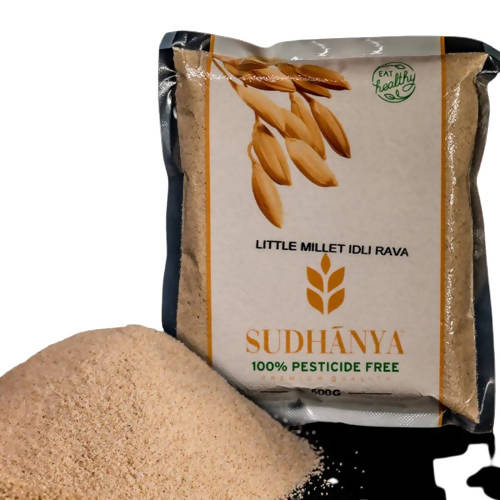 Sudhanya Organic Little Millet Idli Rava | Rich in Protein, Fiber & Minerals | Instant Breakfast Mix | 100% Natural and Healthy Grains | Grocsy
