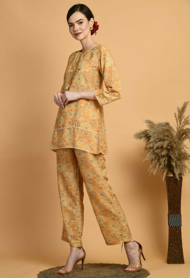 Joban Fashion Mustard Maslin Kurta Set | Grocsy