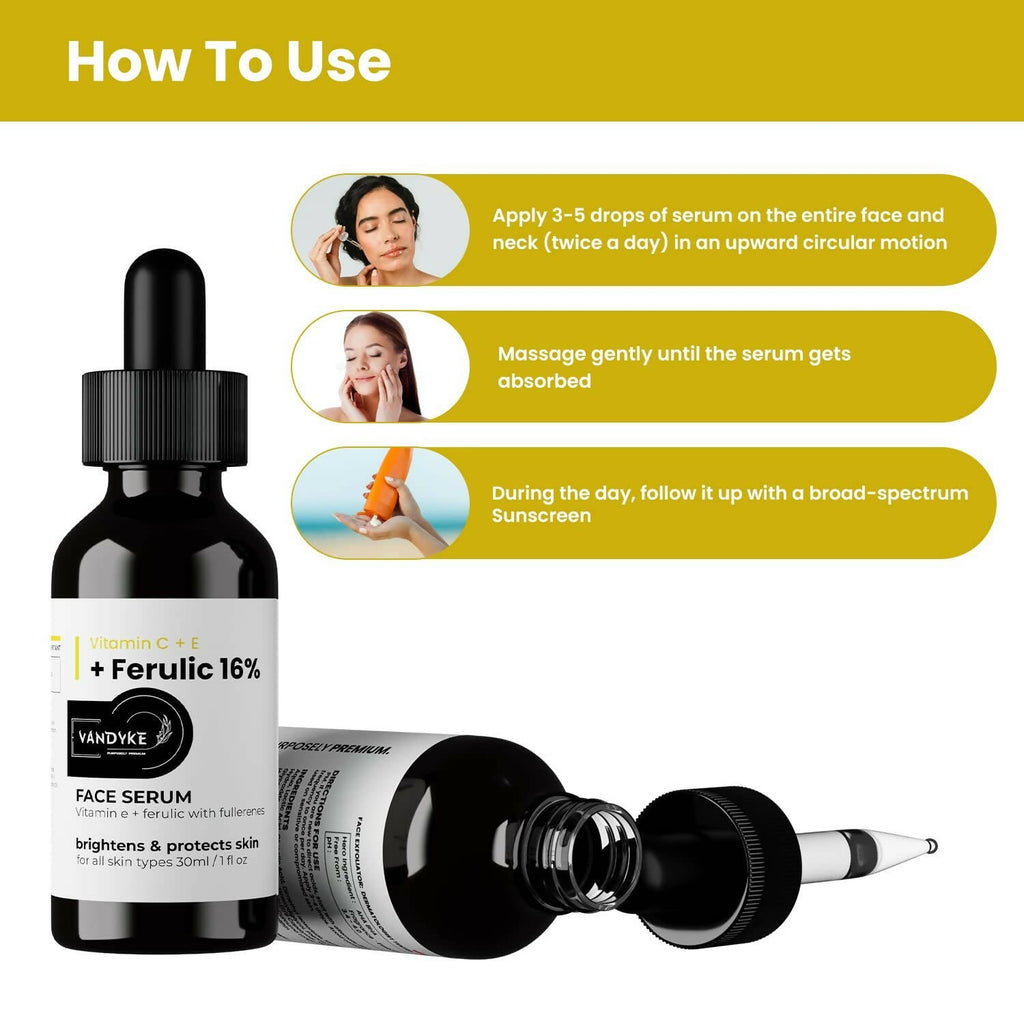 Vandyke Vitamin C + E + Ferulic 16% Face Serum | Grocsy