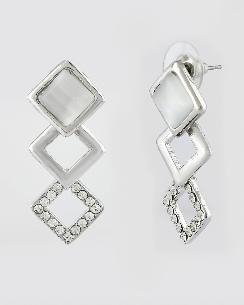 VOJ Stainless Steel Silver Silver Jewellery Set (Pack of 2) | Grocsy