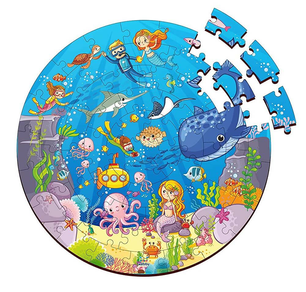 Webby Wooden Ocean Jigsaw Puzzle - 60 Pcs | Grocsy
