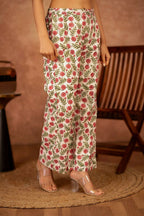 Joban Fashion Red Green Hand Block Printed Cotton Suit Set | Grocsy