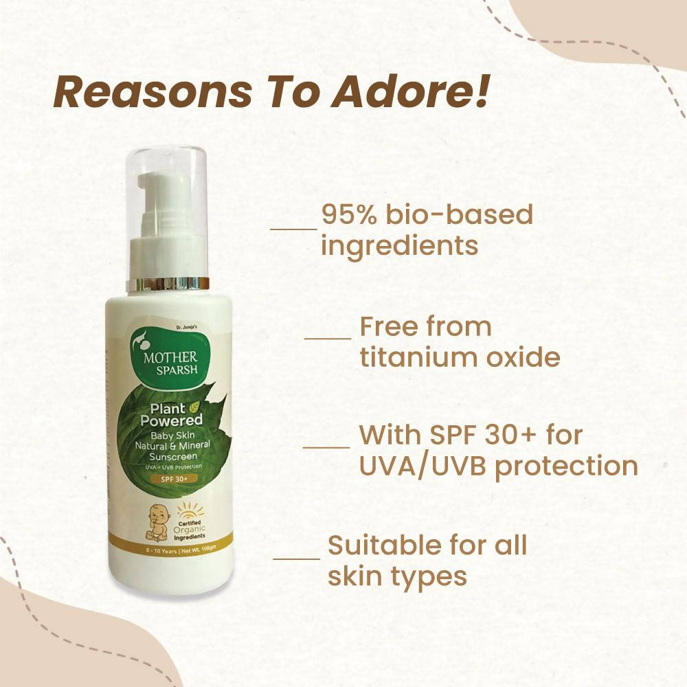 Mother Sparsh Plant Powered Baby Skin Natural & Mineral Sunscreen | Grocsy
