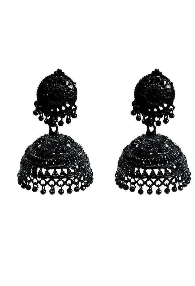Tehzeeb Creations Black Colour Earrings Jhumki Style | Grocsy