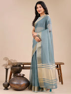 Shree Shyam Fashion Seoul Sea Green Organza Saree | Grocsy
