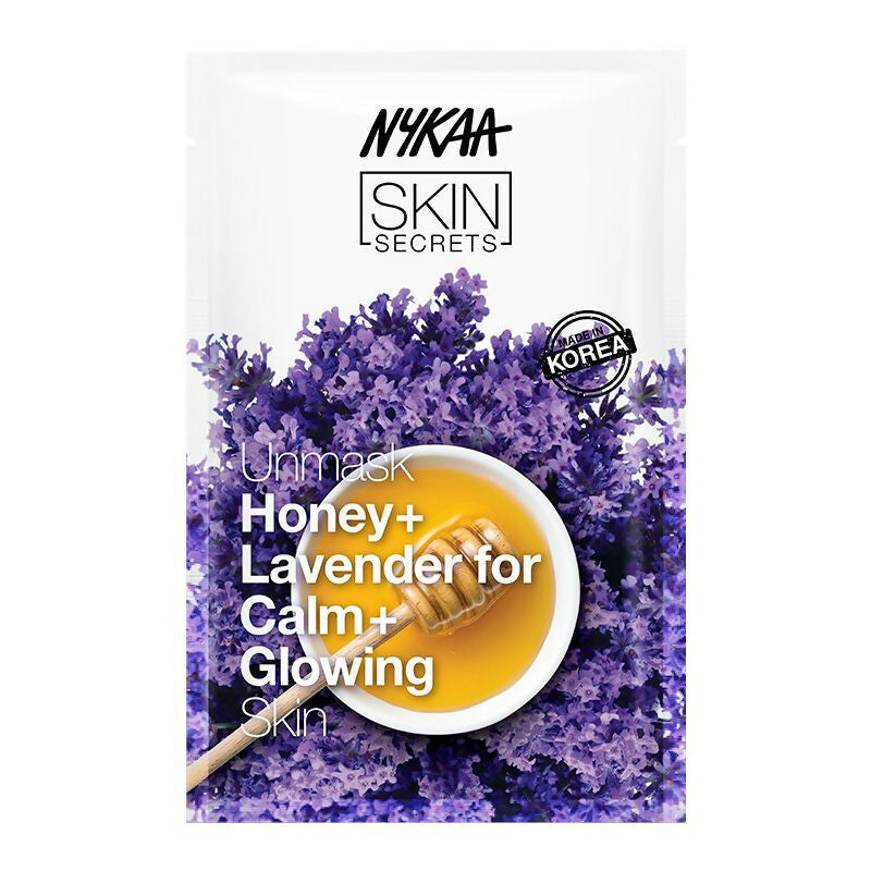 Nykaa Naturals Skin Secrets Exotic Indulgence Honey + Lavender Sheet Mask For Calm & Glowing Skin | Grocsy