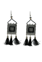 Mominos Fashion Johar Kamal Oxidised Silver-Plated Brass Finish Tassel Work Handicraft Choker For Women (Black) | Grocsy