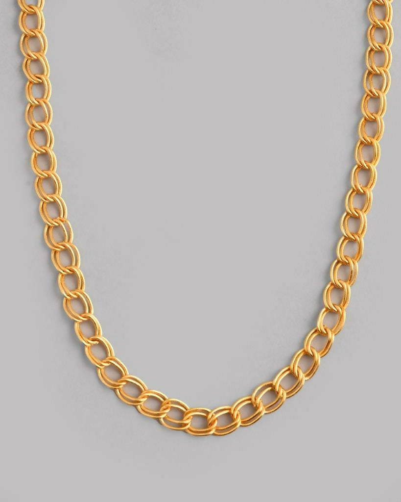 VOJ Gold-Polished Designer Circular Chain For Men | Grocsy