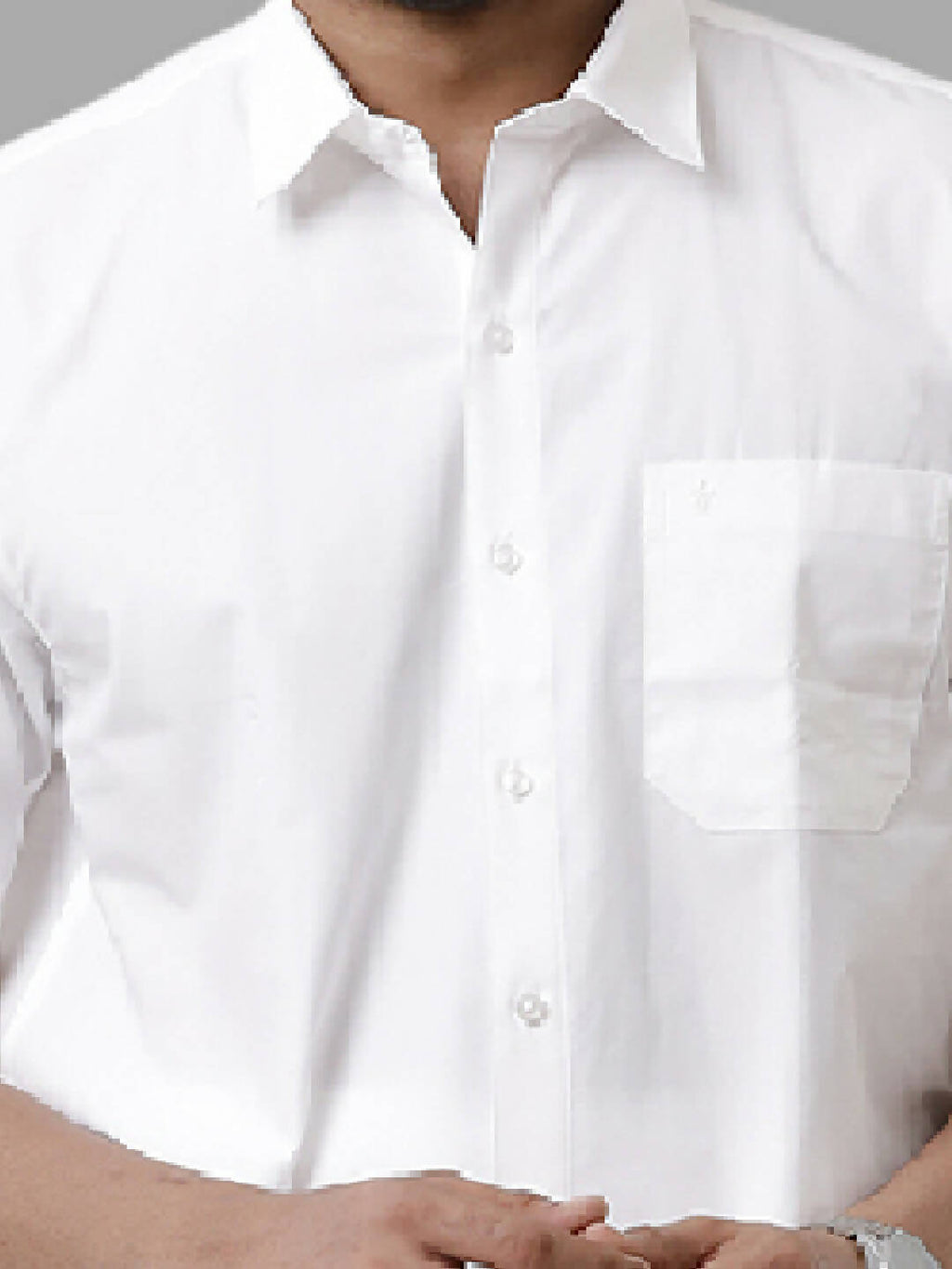 Ramraj Cotton Mens Half Sleeve White Shirt Plus Size - Samrat Cotton | Grocsy