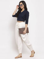 Cheera Women’s White Dhoti Pant CH07D | Grocsy