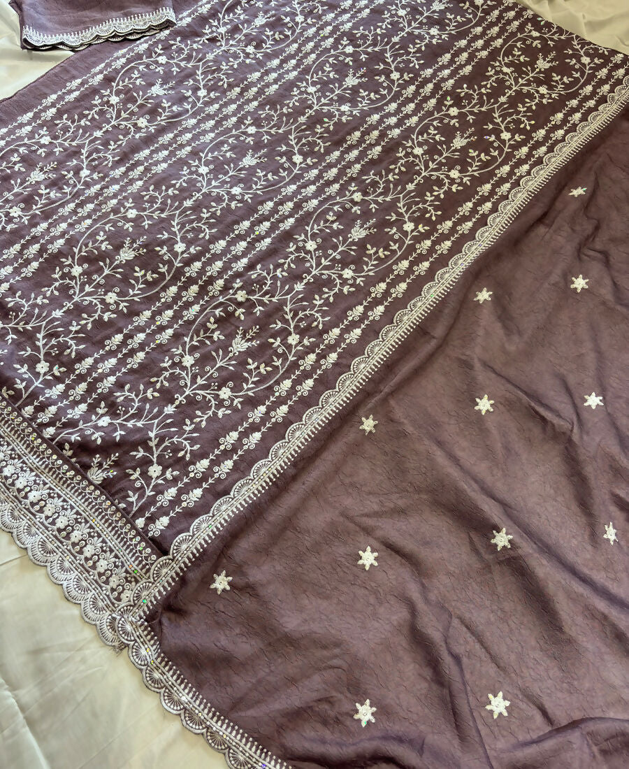 KC Lilac Summer Wear Rangoli Silk Straight Suit For Women | Grocsy