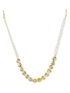 Gold-Polished White Kundan-Studded Pearl Beaded Matha Patti - Ruby Raang | Grocsy
