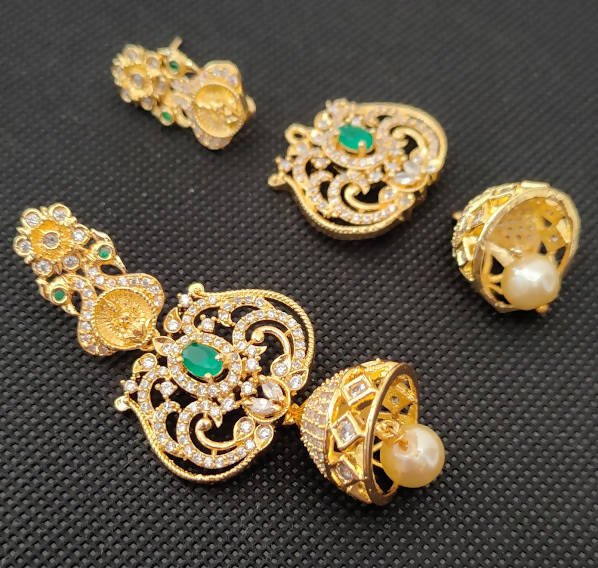 AD Emeralds designer 4 in 1 Traditional Earrings | Grocsy