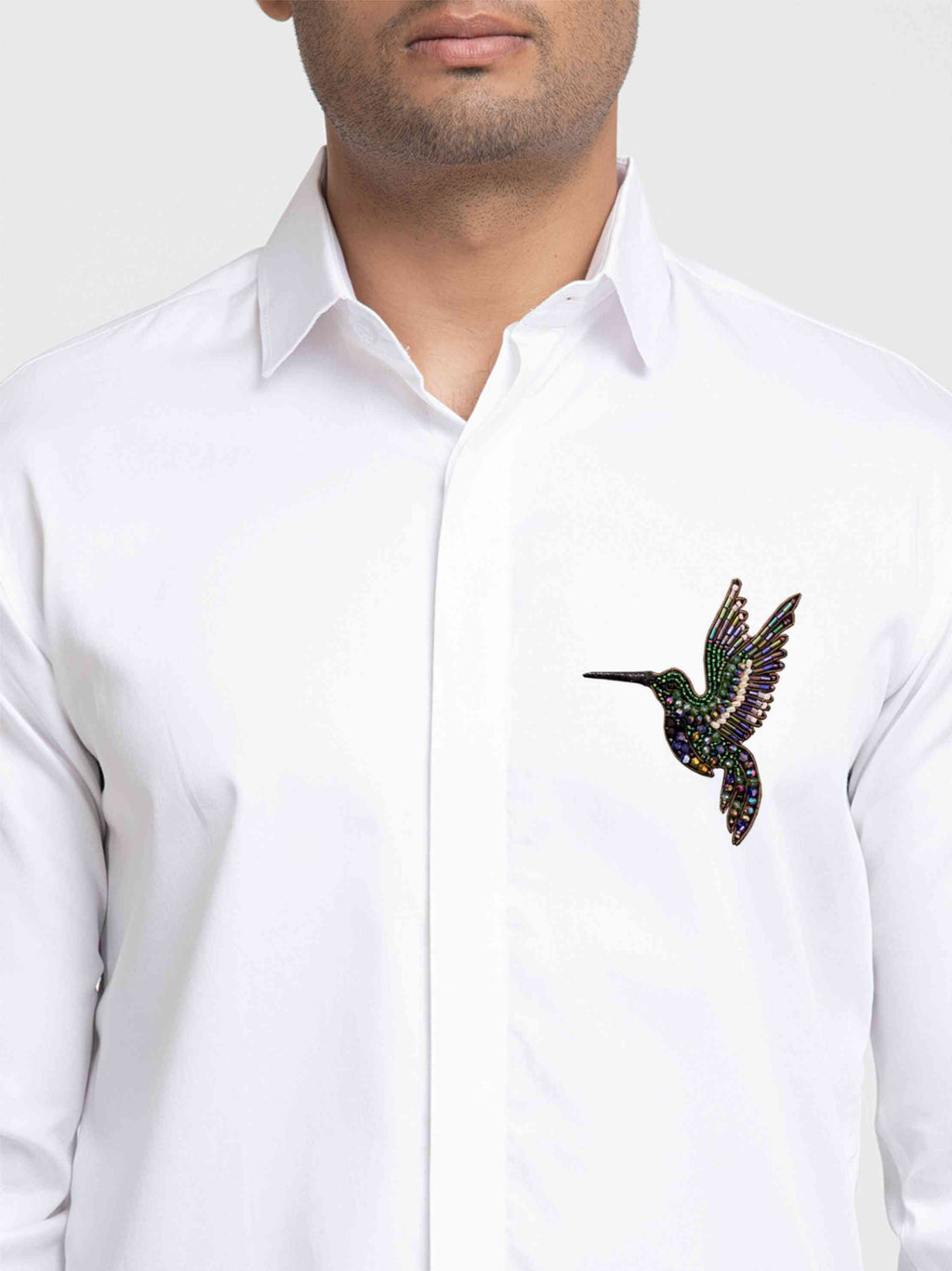 Bird Embroidered Shirt by Hilo Design | Grocsy