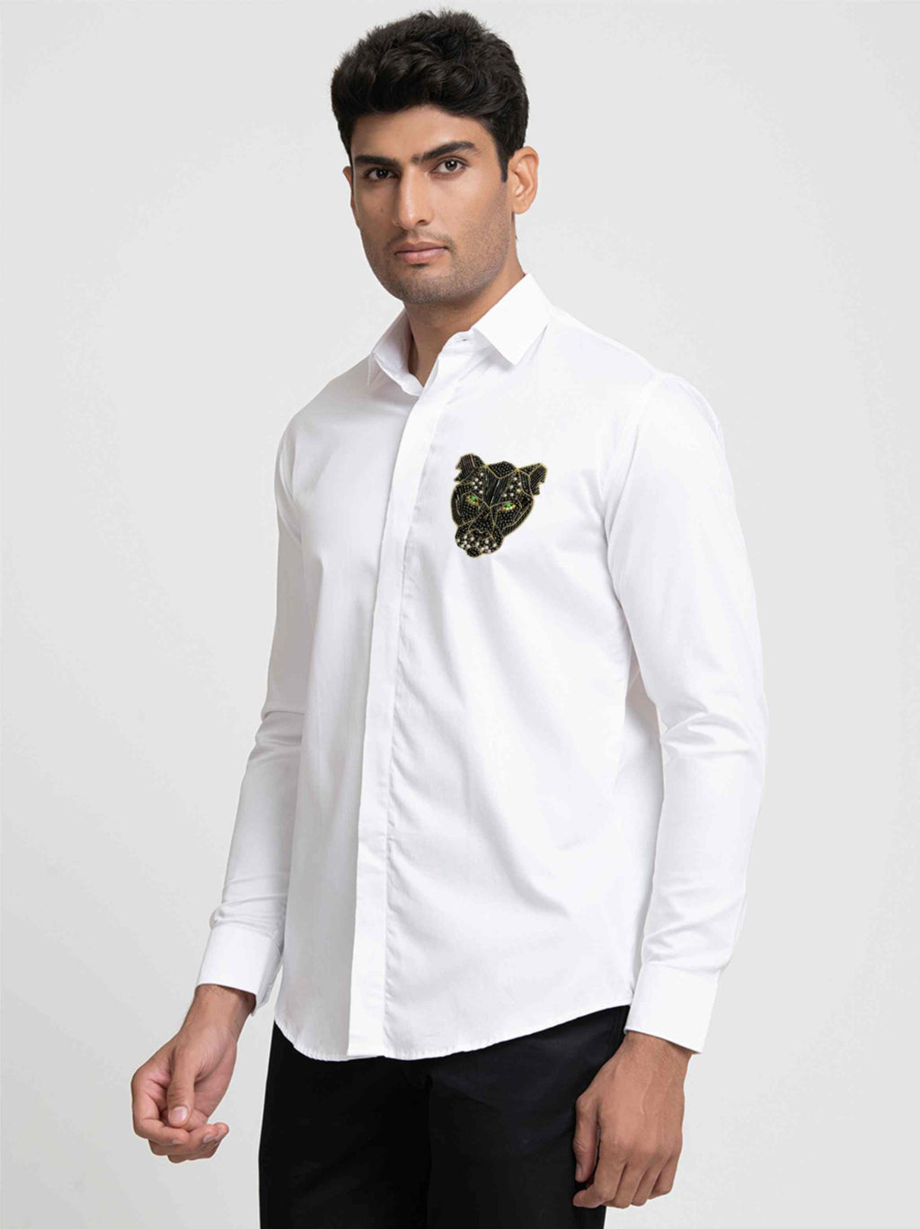 Panther Embroidery Shirt by Hilo Design | Grocsy