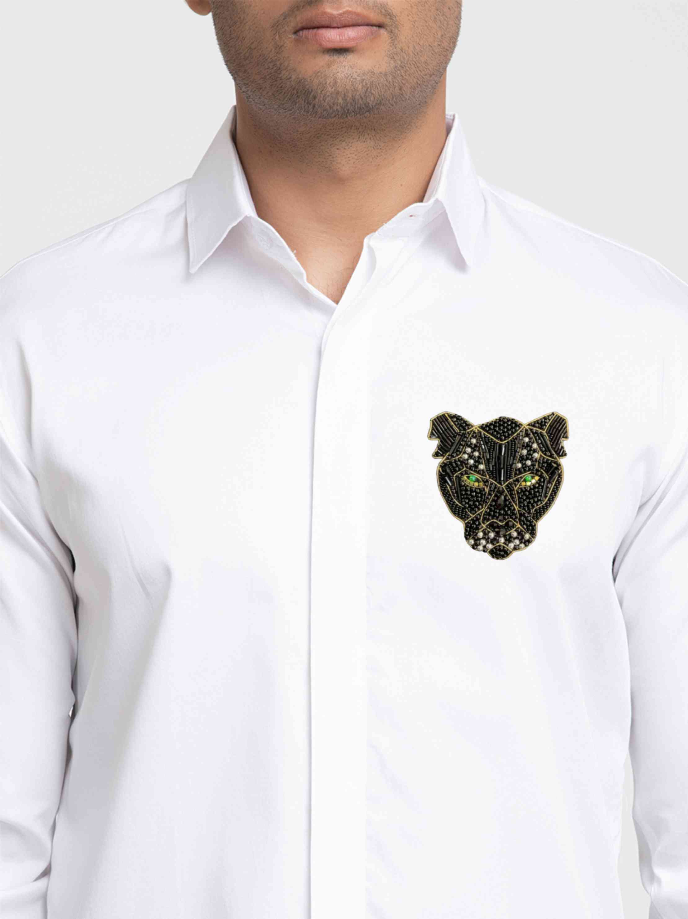 Panther Embroidery Shirt by Hilo Design | Grocsy