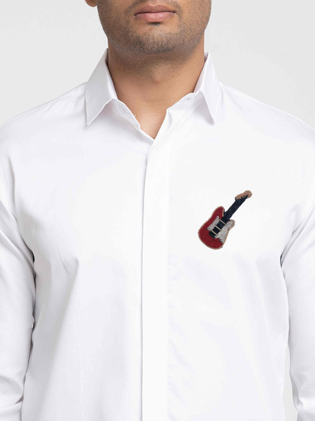 Guitar Embroidery Shirt by Hilo Design | Grocsy