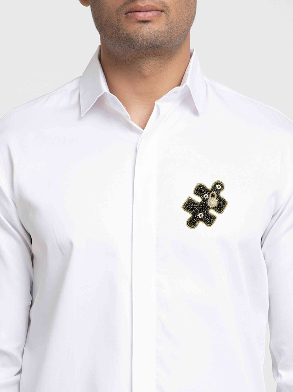 Chip Shaped Embroidery Shirt by Hilo Design | Grocsy
