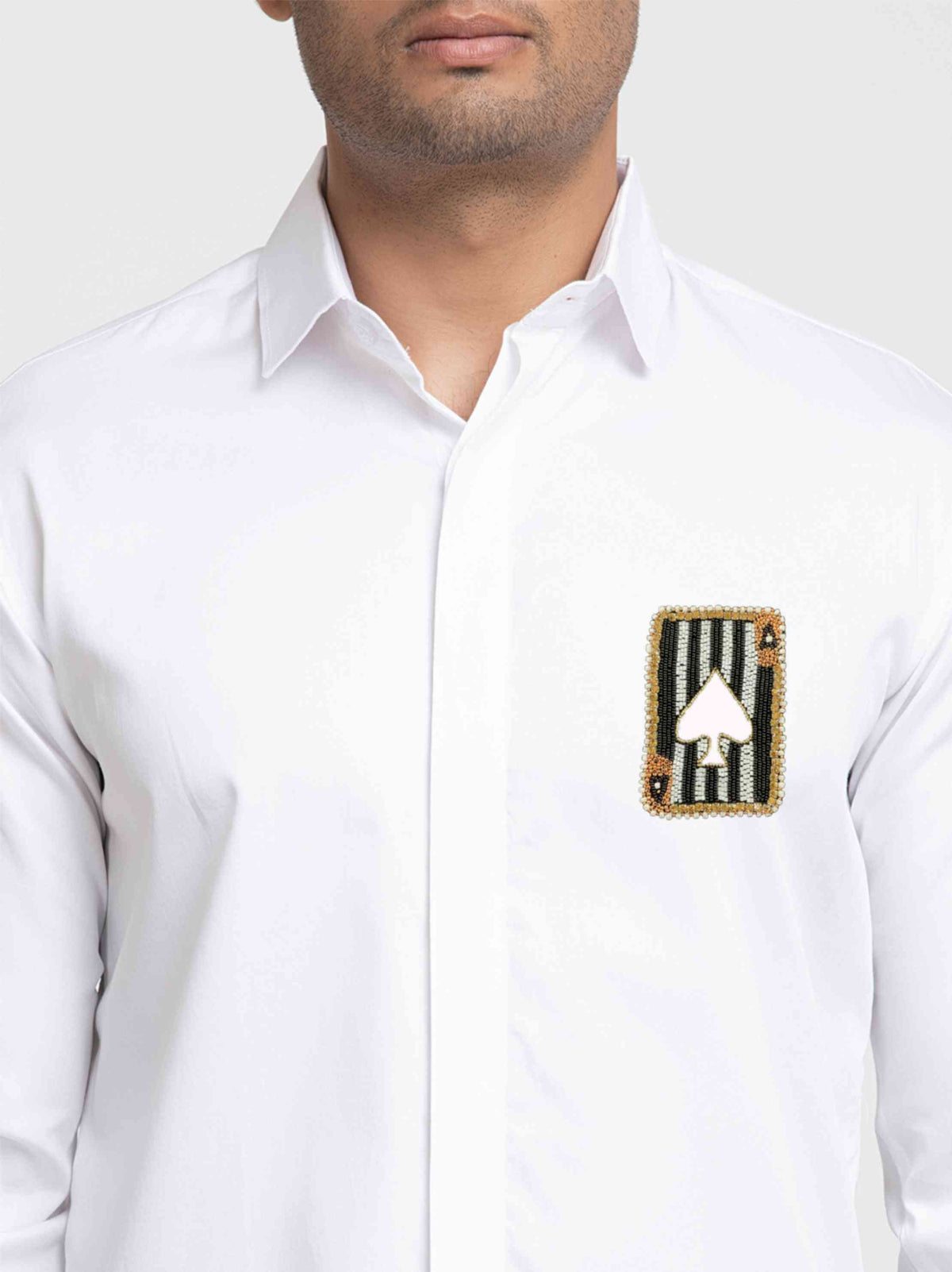 Card Shaped Embroidery Shirt by Hilo Design | Grocsy