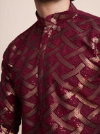 Vastranavya Traditional Festival Wear Pure Silk Thread & Sequence Embroidered Work Kurta | Grocsy