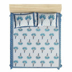 Jaipuri Hand Block Printed Traditional 144TC Cotton Double/Queen Bedsheet with 2 Pillow Covers | Grocsy