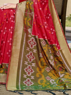 Shree Shyam Fashion Pochampalli Silk Red Saree | Grocsy