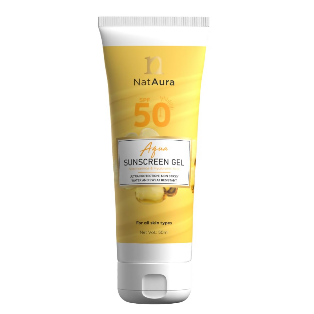 NatAura Aqua Sunscreen Gel SPF 50 | Grocsy