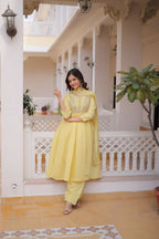 Teeya Creation Womens New Mul Chanderi With Beads Embroidery-Work Kurta Set | Grocsy