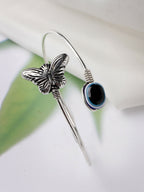NVR Women Oxidised Rhodium-Plated Evil Eye Kada Bracelet