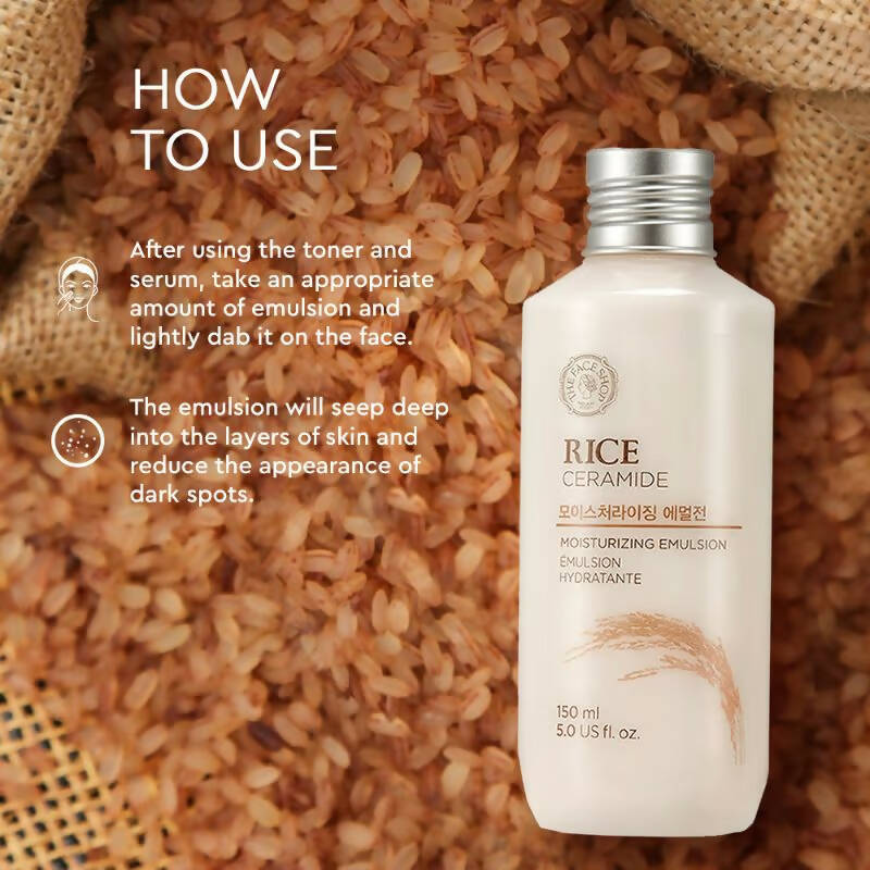 The Face Shop Rice & Ceramide Moisturizing Emulsion - Korean Skincare | Grocsy