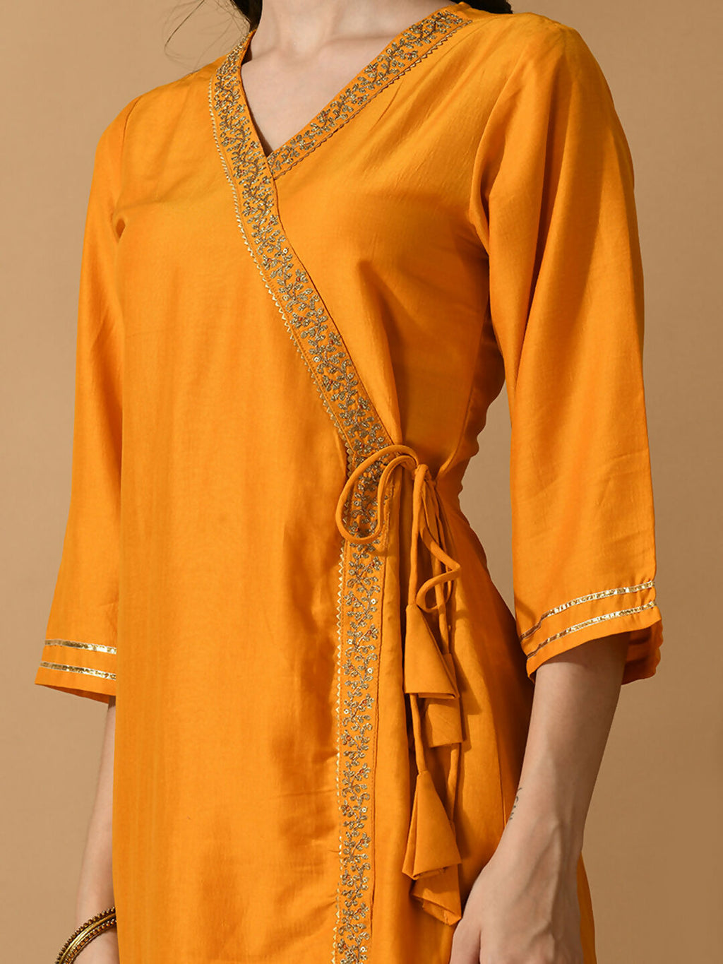 Myshka Women's Yellow Solid Party Kurta Sets | Grocsy