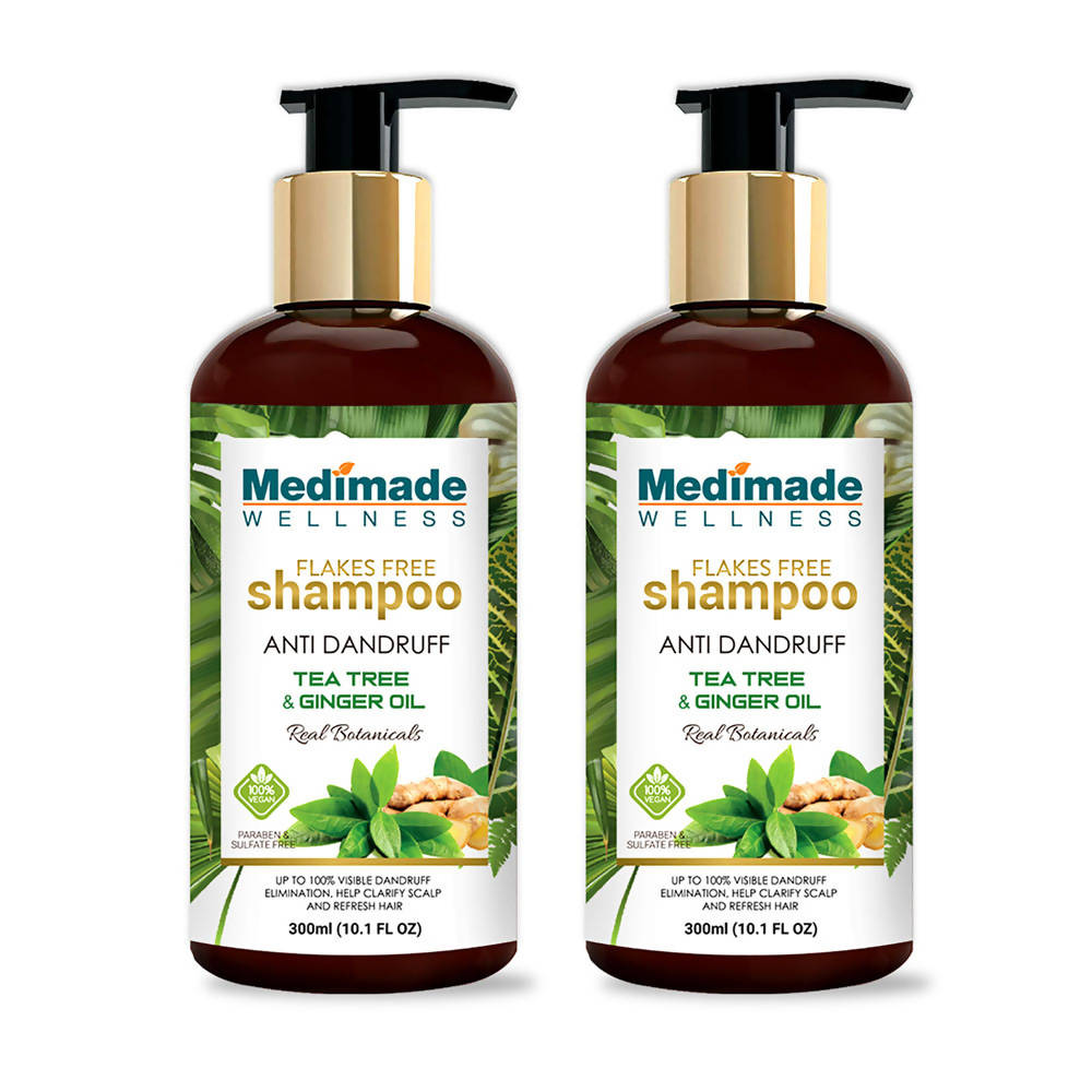 Medimade Wellness Flakes Free Anti Dandruff Shampoo with Tea Tree and Ginger Oil | Grocsy
