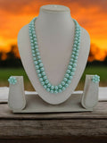 Inhanns Everyday Workwear Pearl Set (Double Layered Pearls) - Light Green | Grocsy