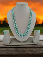 Inhanns Everyday Workwear Pearl Set (Double Layered Pearls) - Light Green | Grocsy