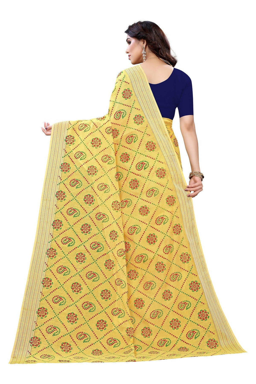 Vamika Yellow Linen Jari Border Saree (CHARVI YELLOW) | Grocsy