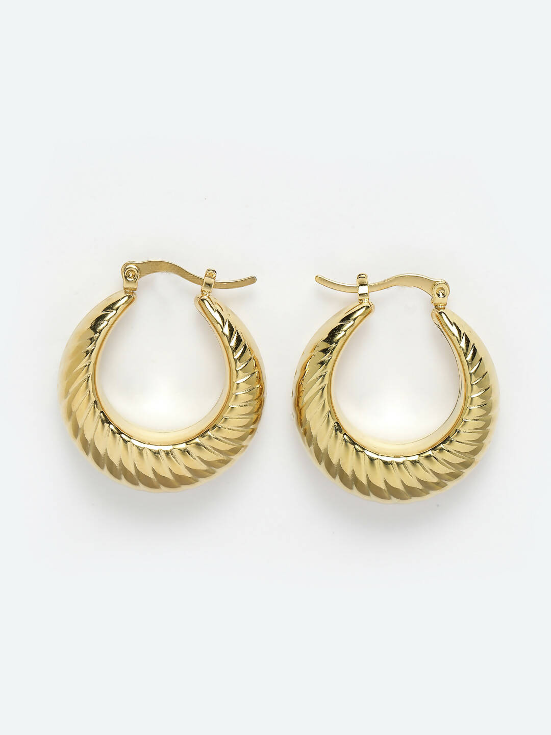 NVR Women Gold Circular Hoop Earrings | Grocsy
