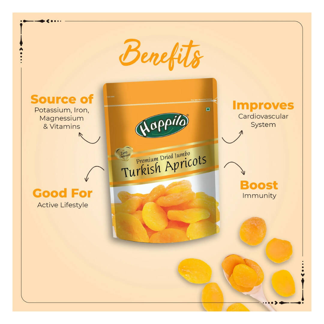 Happilo Premium Dried Turkish Apricots | Grocsy