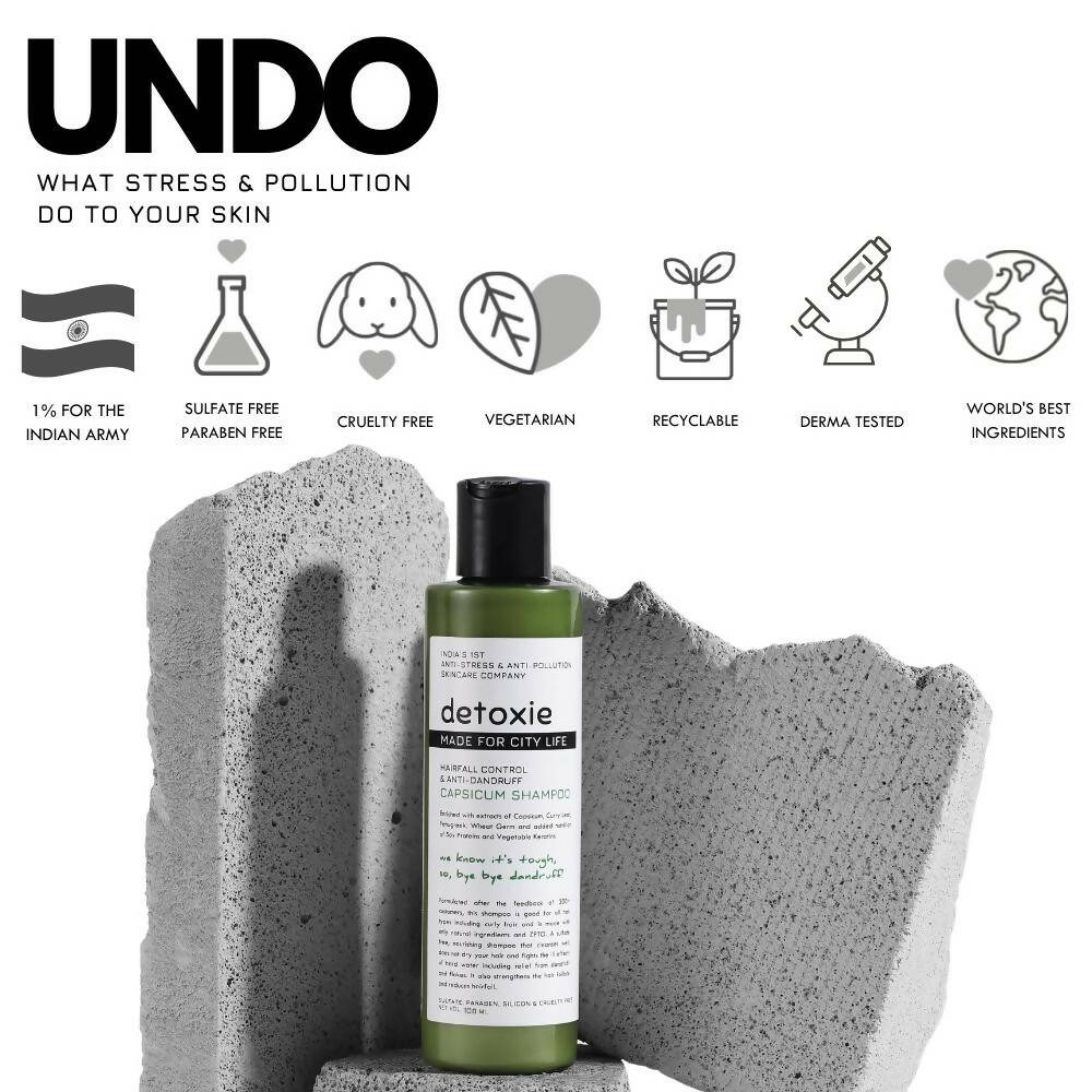 Detoxie Hairfall Control & Anti-Dandruff Capsicum Shampoo | Grocsy